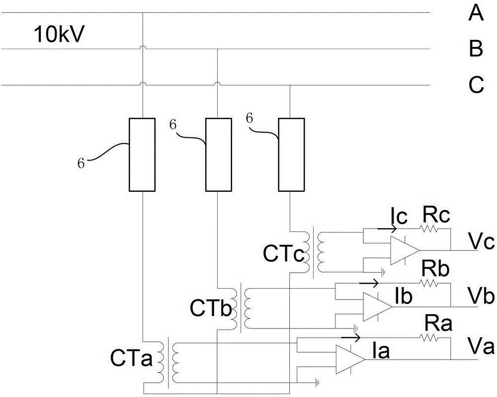 A capacitor voltage measuring circuit device applied to 10kv distribution network