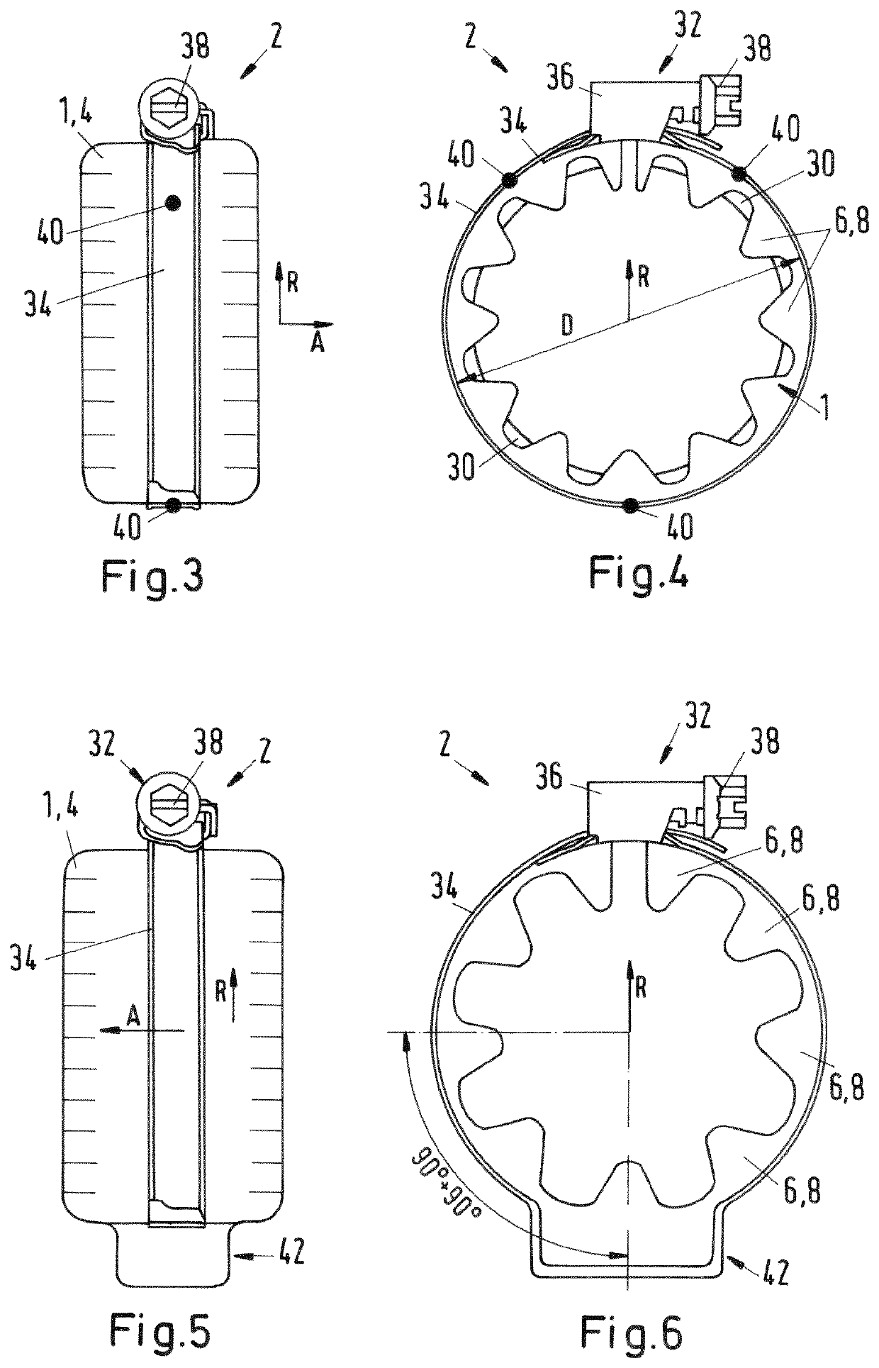 Clamp assembly with a heat protection device