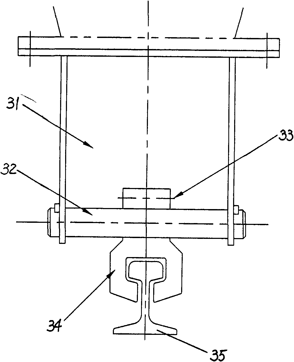 Rail hook device for floating dock portal crane