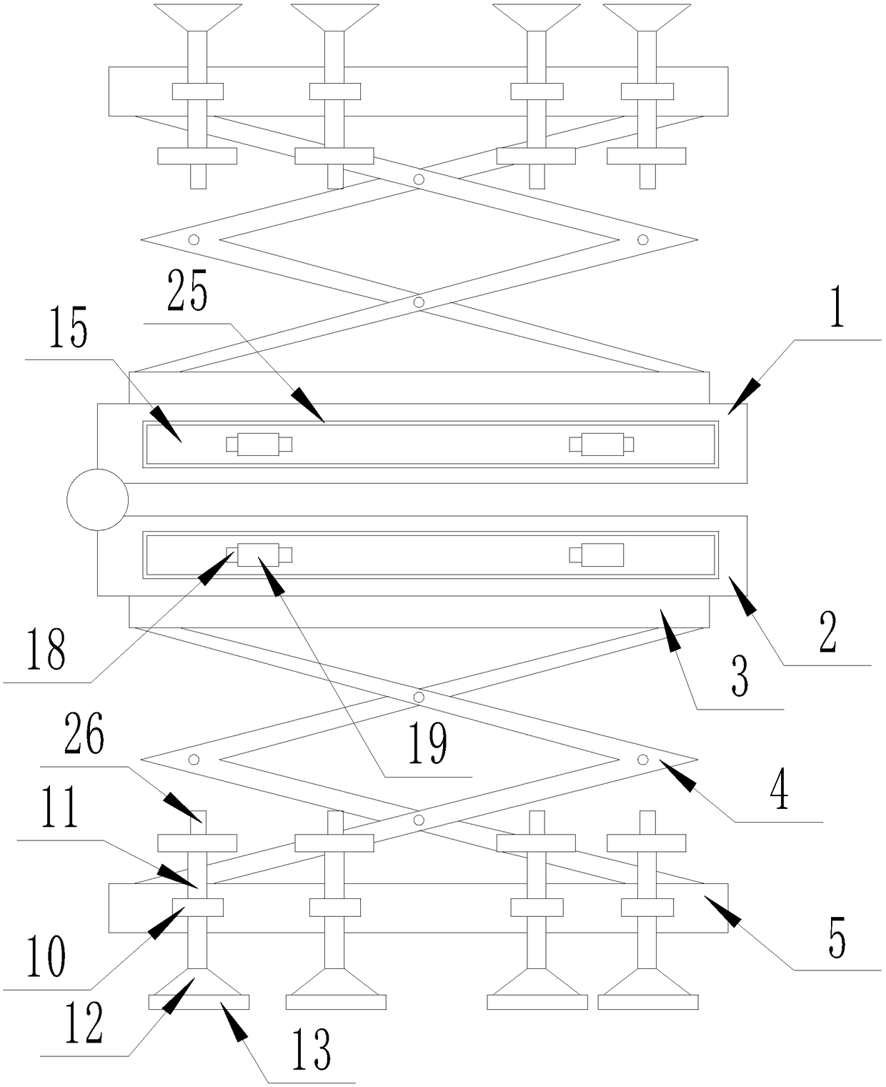 Movable and elevatable multifunctional bed device