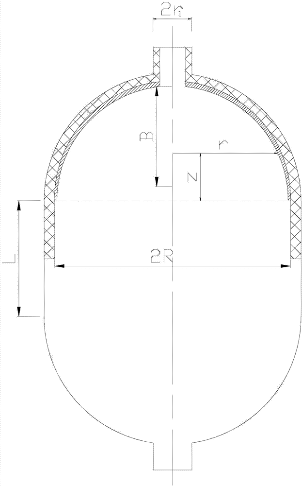 Design method of a head-tube body integrated fiber wound composite gas cylinder