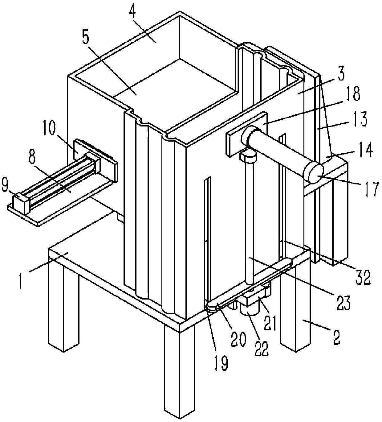 Recycling material box device for capacitor cut-off pins