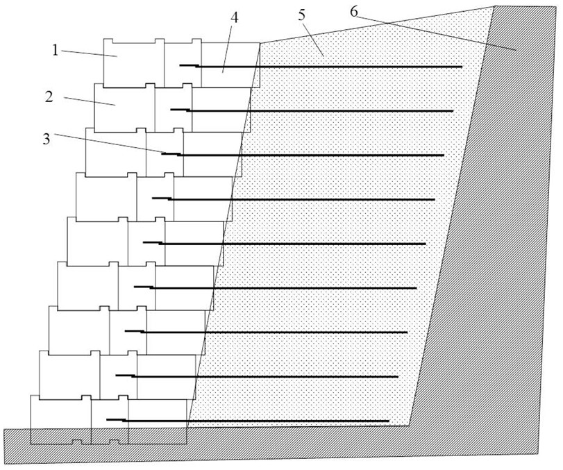 Fabricated concrete double-shaped combination block retaining wall