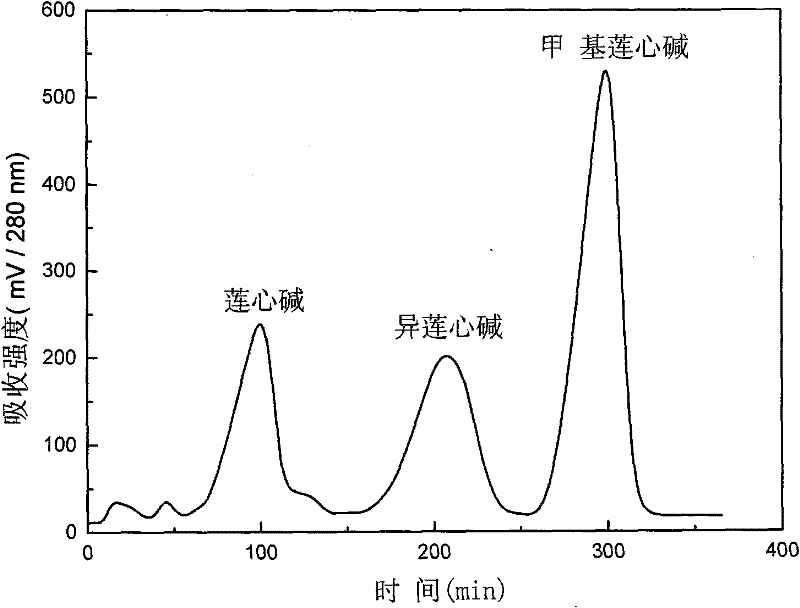 Method for extracting liensinine, isoliensinine and neferine from lotus plumule