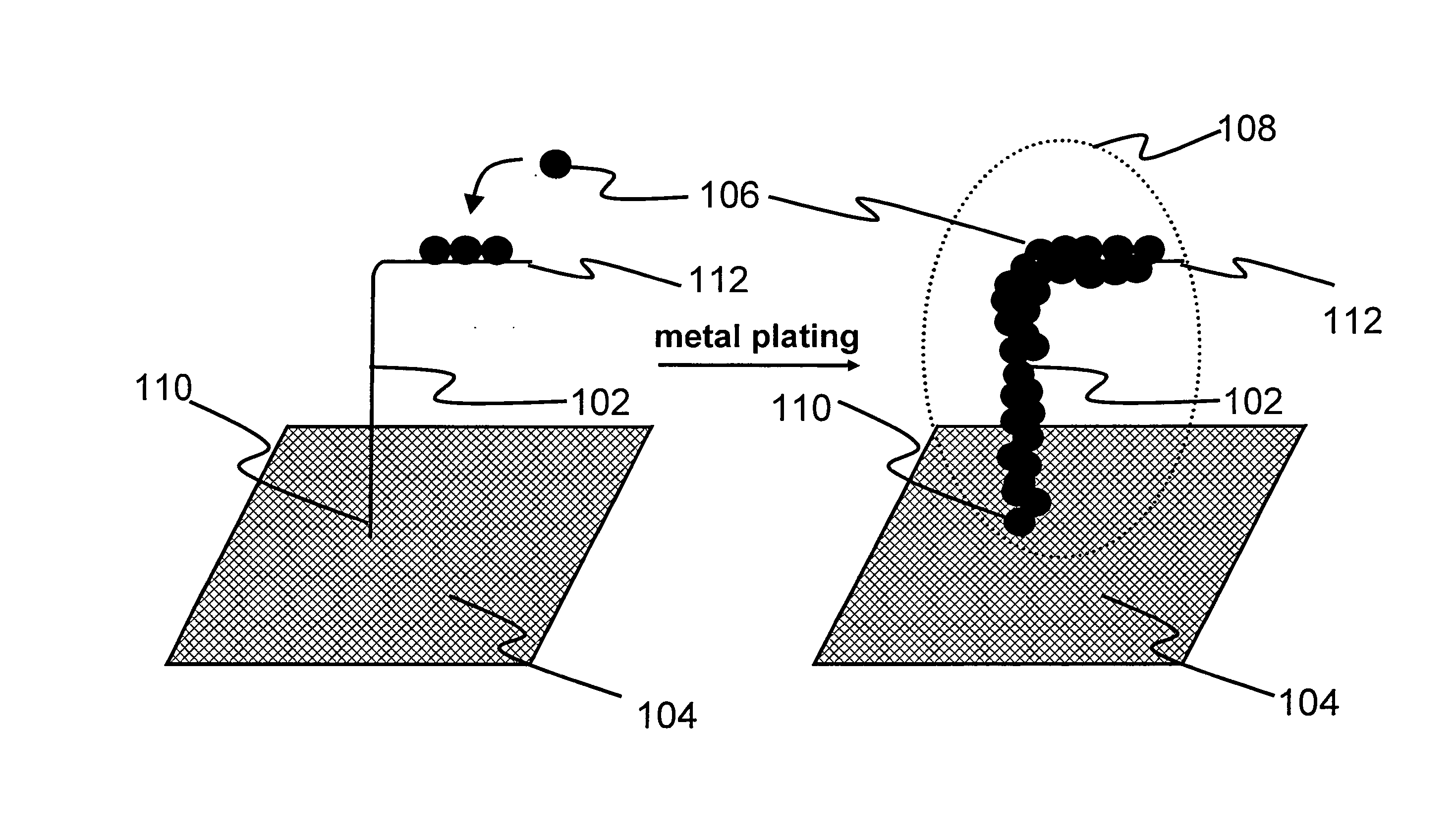 Method for self-assembly of arbitrary metal patterns on DNA scaffolds