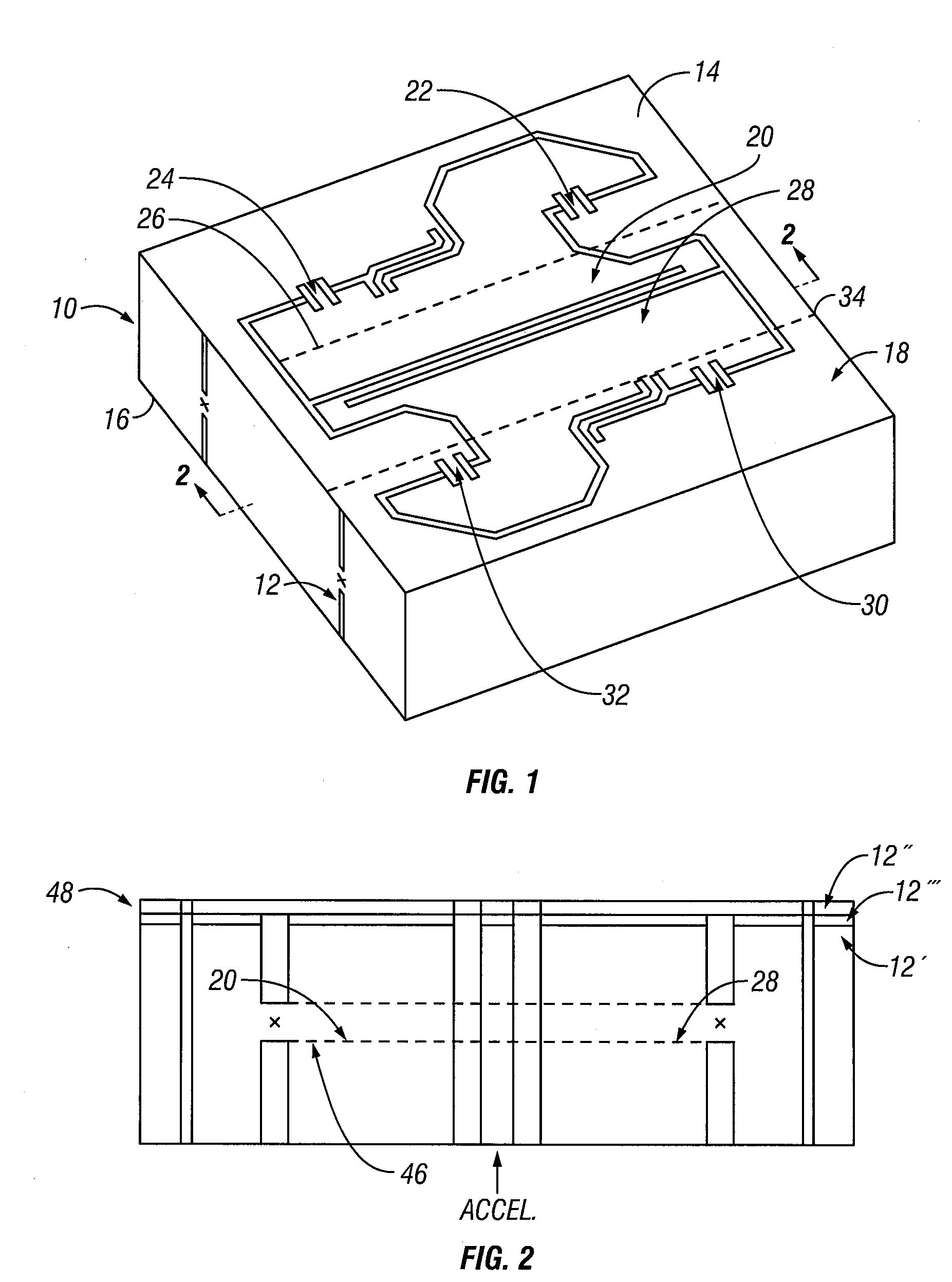 Coupled pivoted acceleration sensors