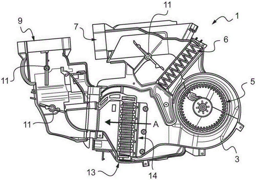 Grid for homogenising an air stream and corresponding heating apparatus