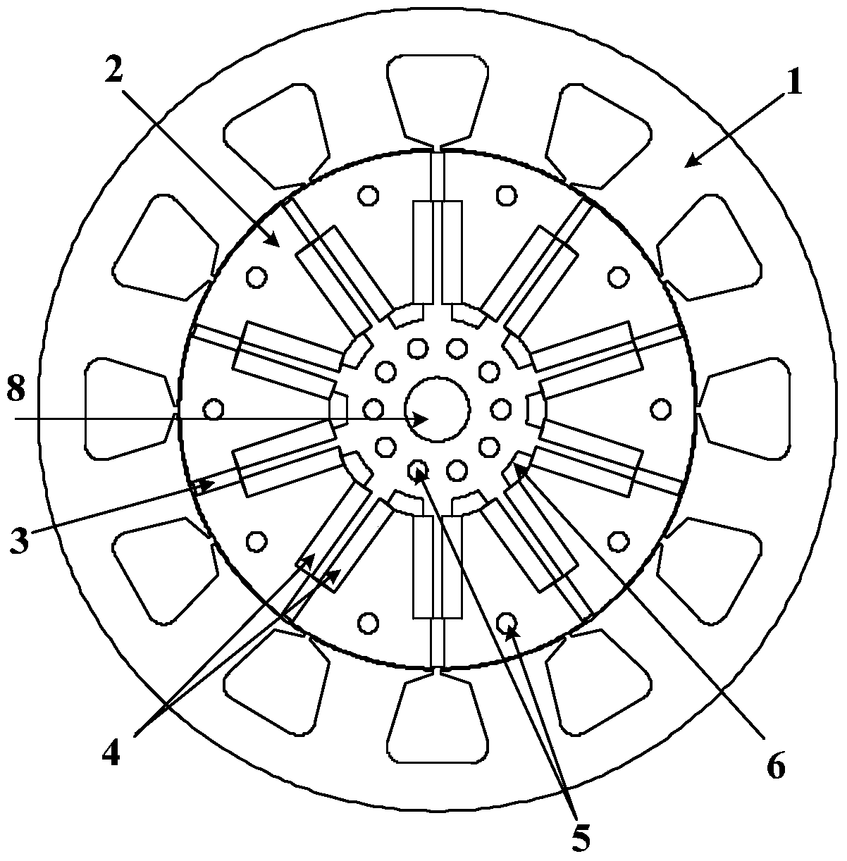 Split combined permanent magnet brushless motor for electric vehicles