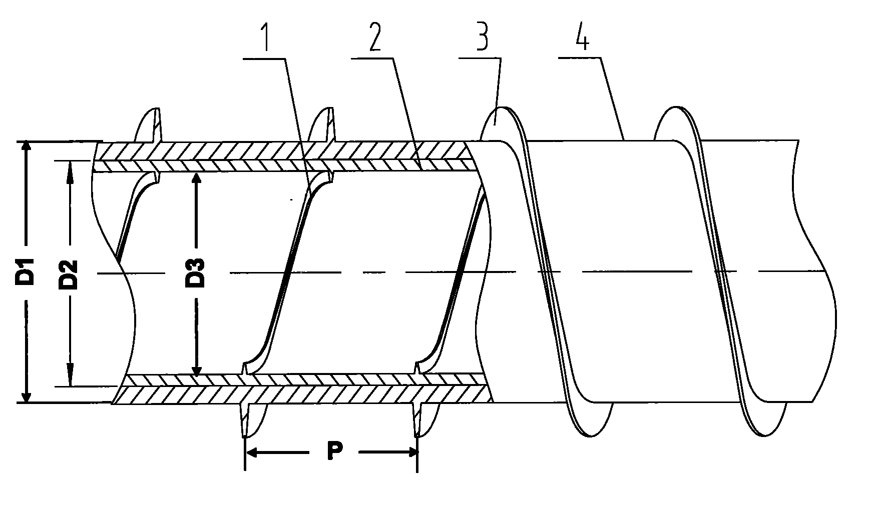 Double-thread hollow coring drill rod