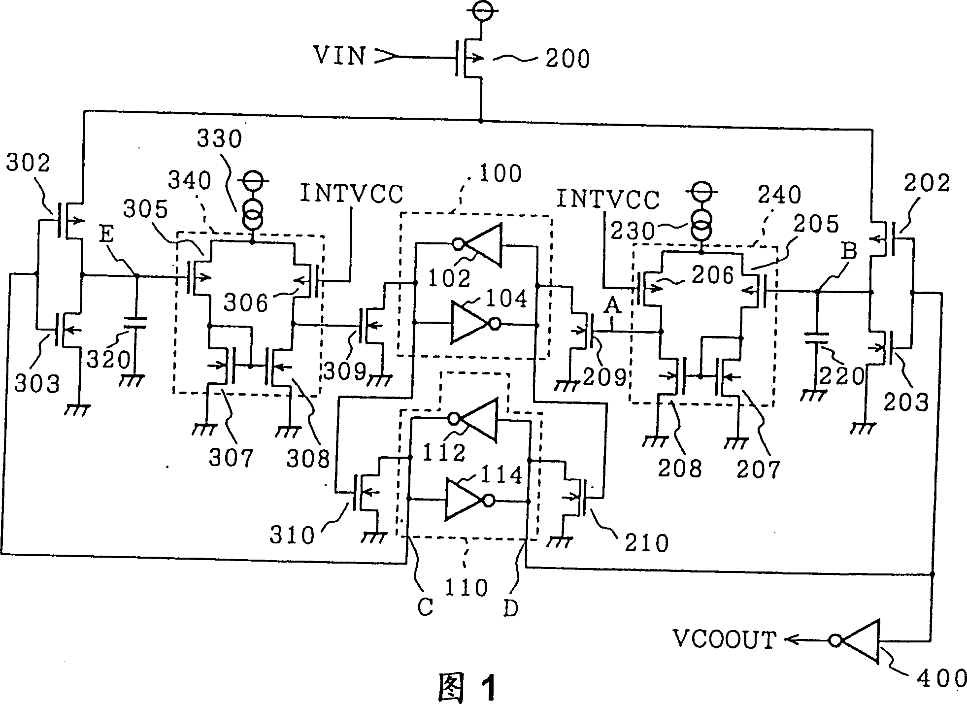 Voltage controlled oscillator and non-contact IC card with voltage controlled oscillator