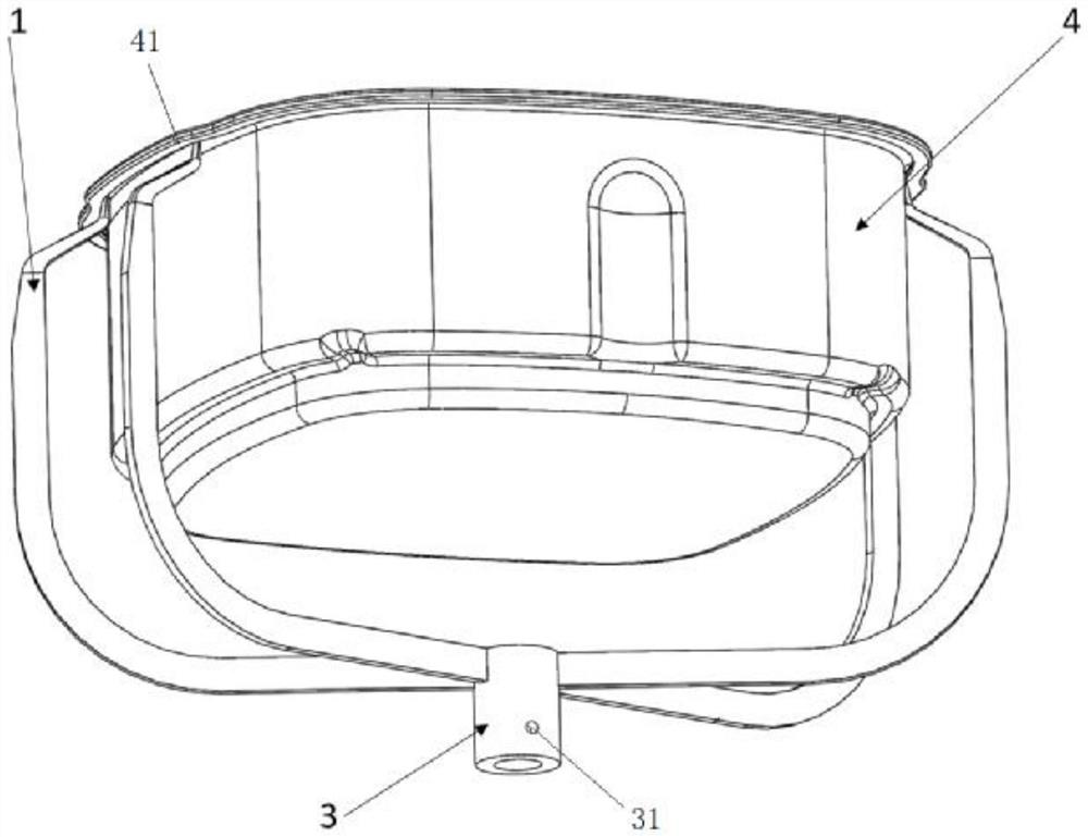 Spraying supporting device for square inner pot product