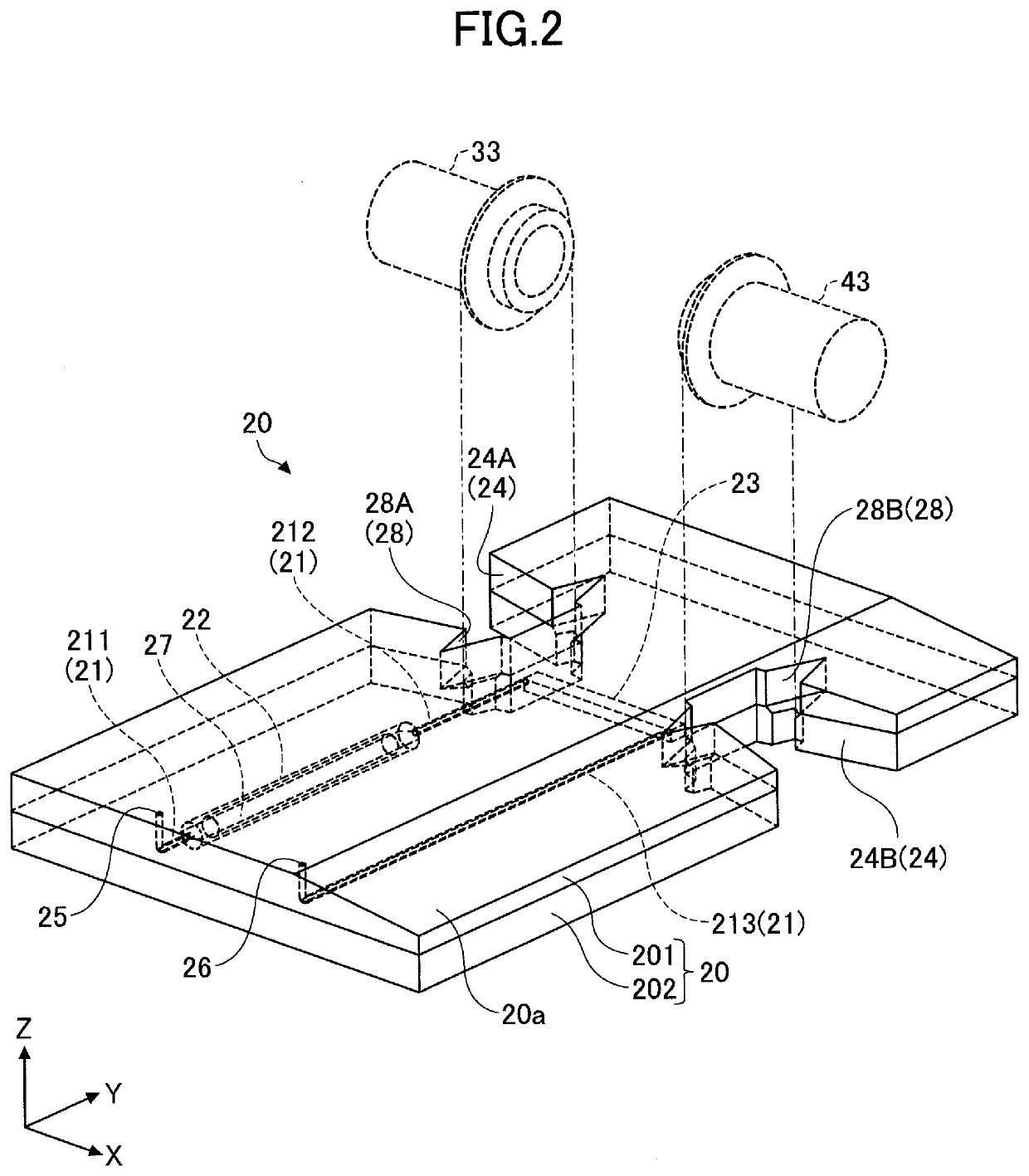 Analyzing device and flow path plate