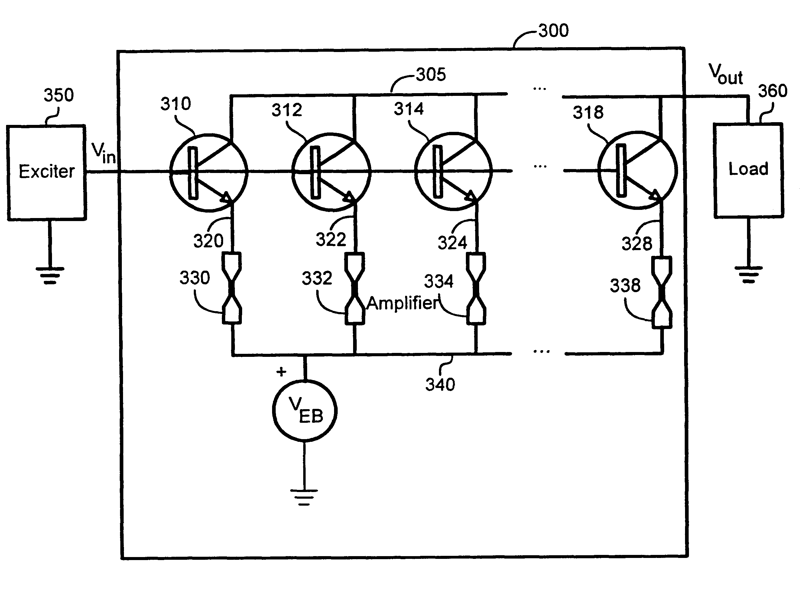 Protection scheme for multi-transistor amplifiers
