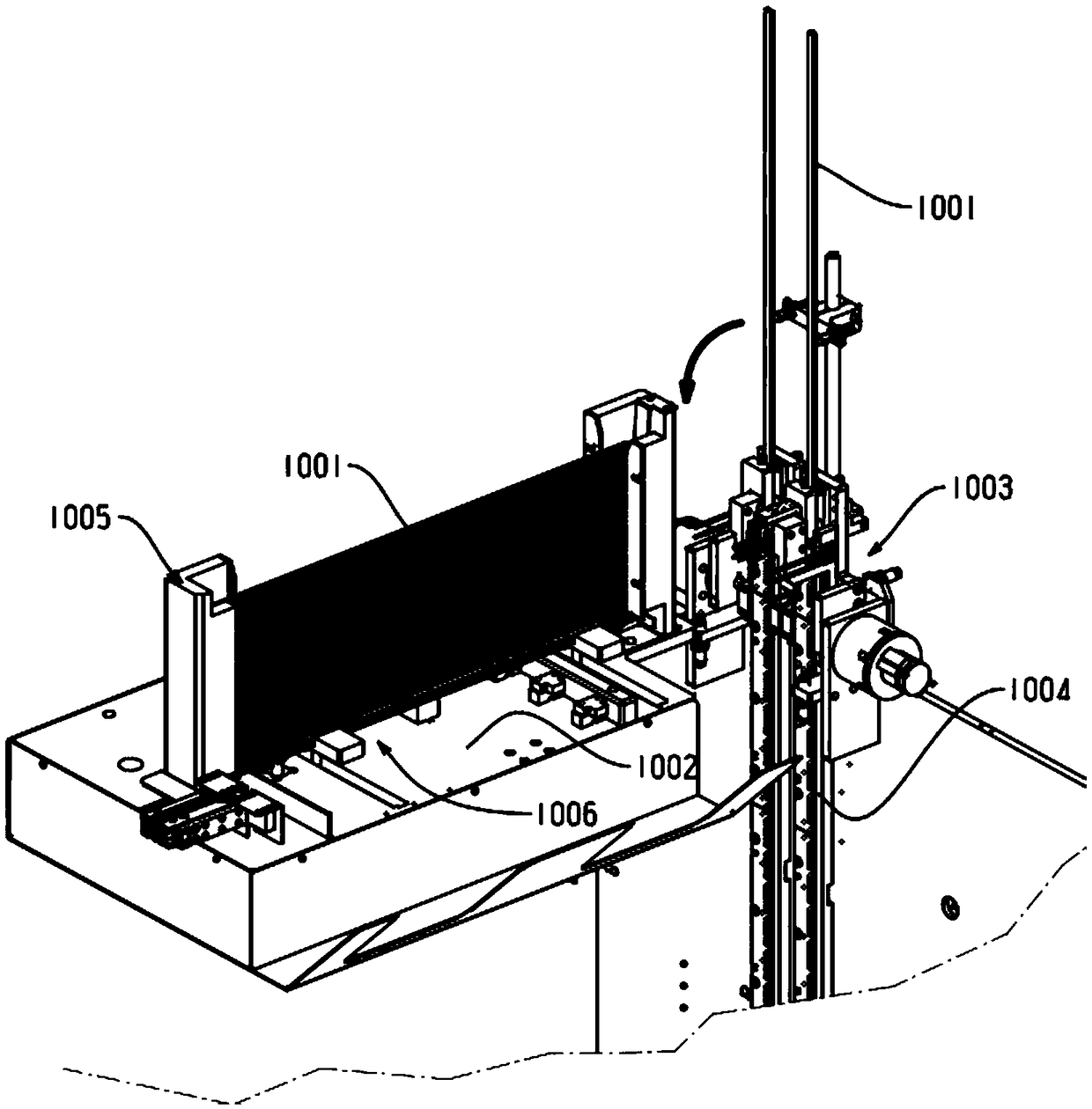 Overturning feeding device of IC chip testing machine