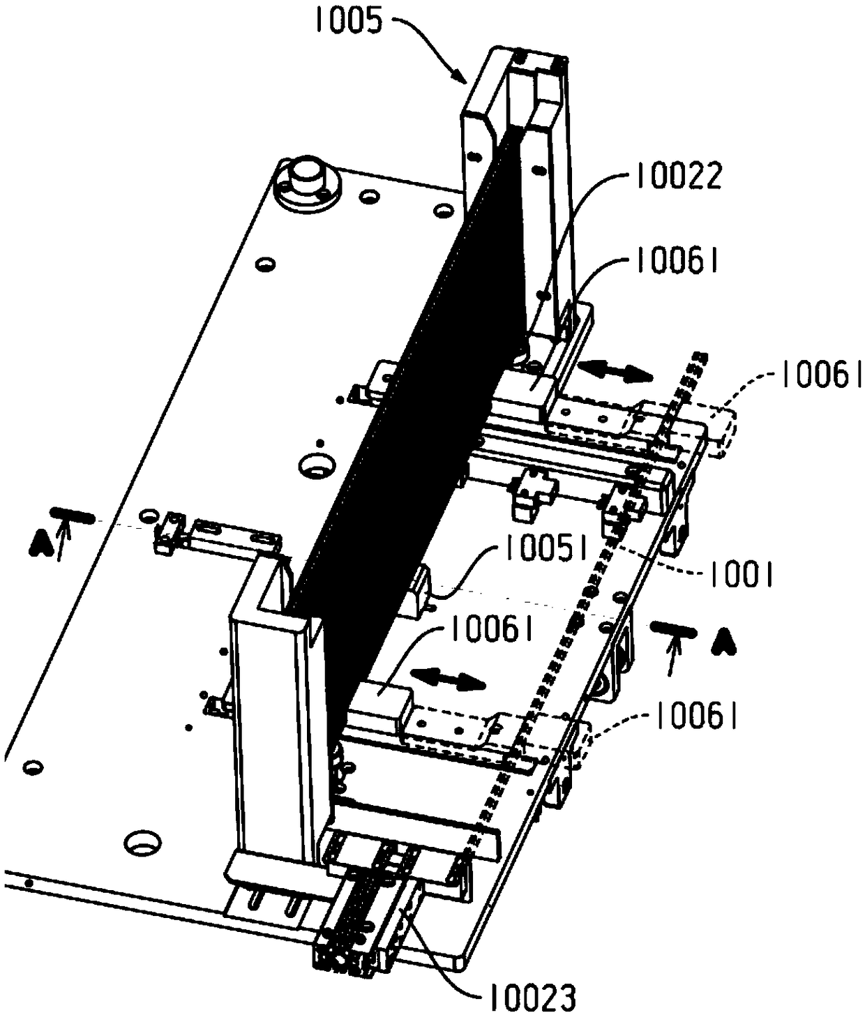 Overturning feeding device of IC chip testing machine