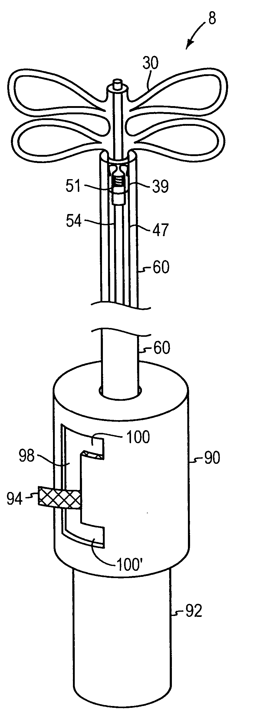 Delivery device for implant with dual attachment sites