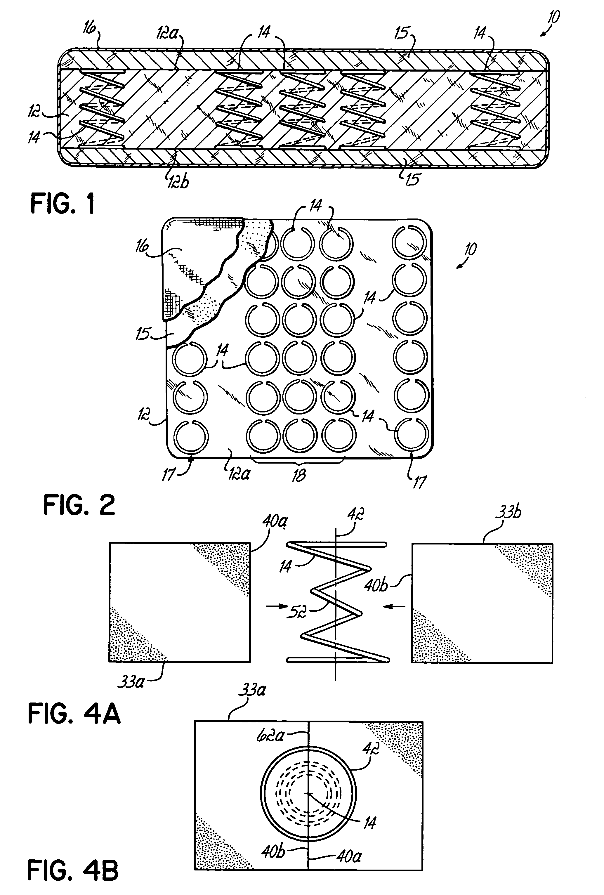 Method of making resilient structure including inserting heated coil spring through side surface of fiber batt