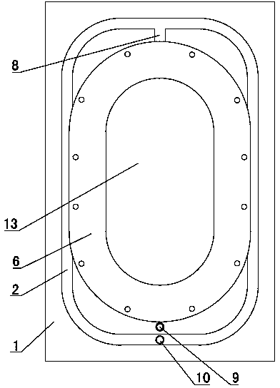 Water-cooling type hearth plate of petroleum coke tank-type calcining furnace