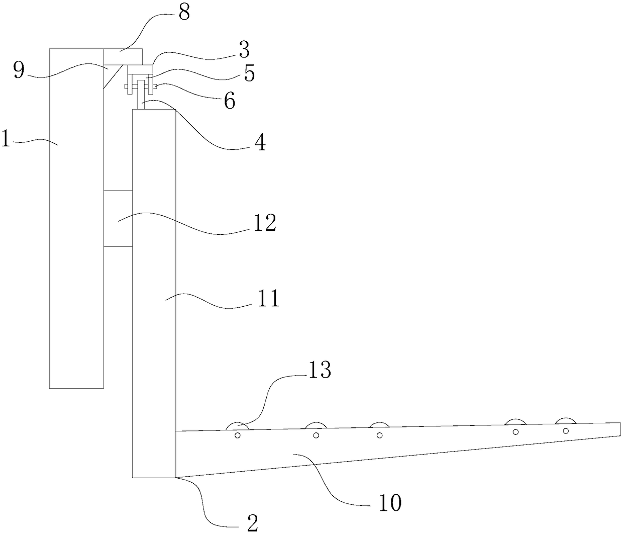 Forklift fork arm mounting structure