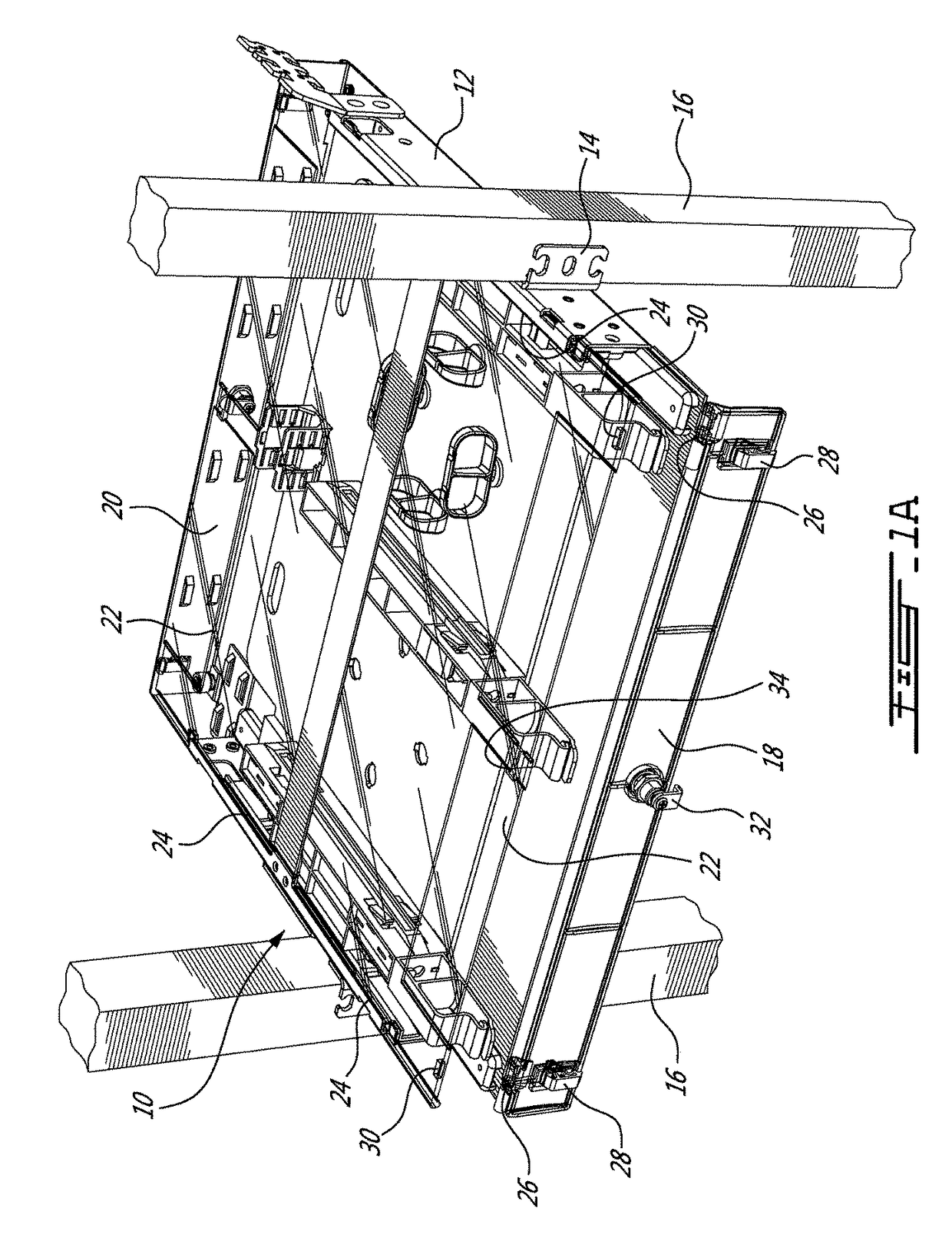 Deformable latch mechanism for tray