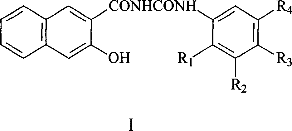 Naphthurea composition for preparation of carrier generation materials and process for preparing same