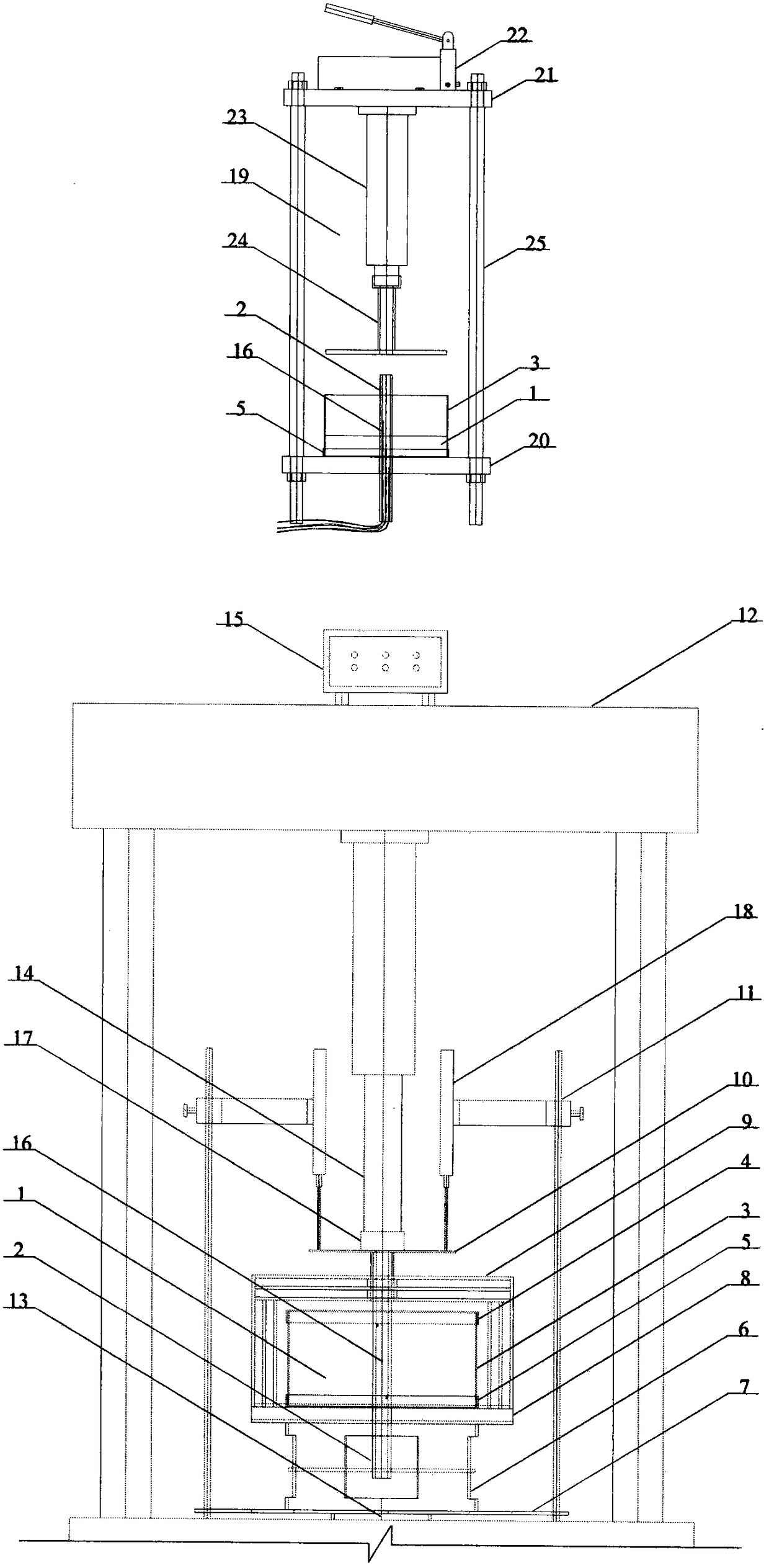 A kind of freezing force measuring test device and its measuring method