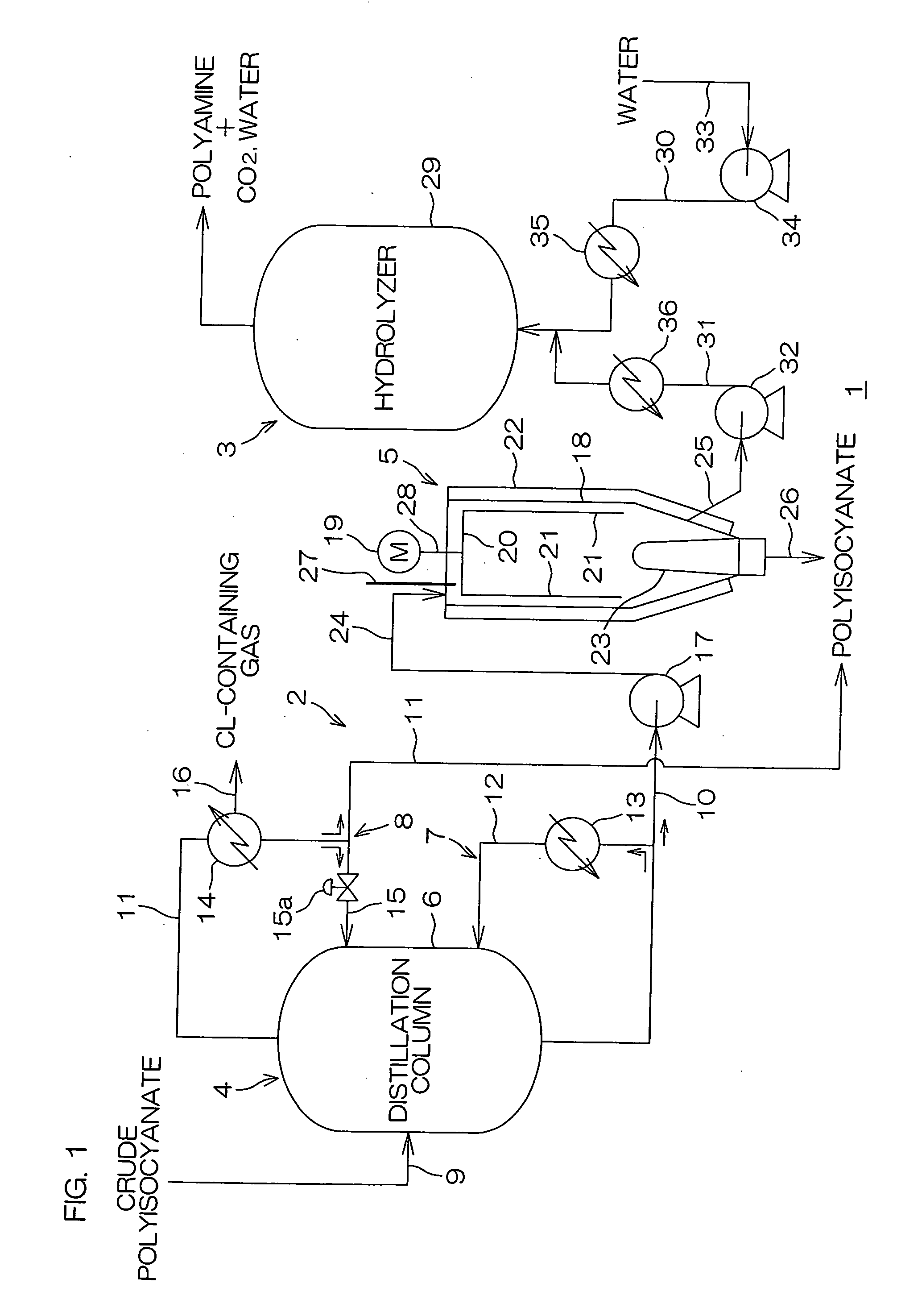 Concentrating method, treating method, concentrating system and treating system for polyisocyanate residues