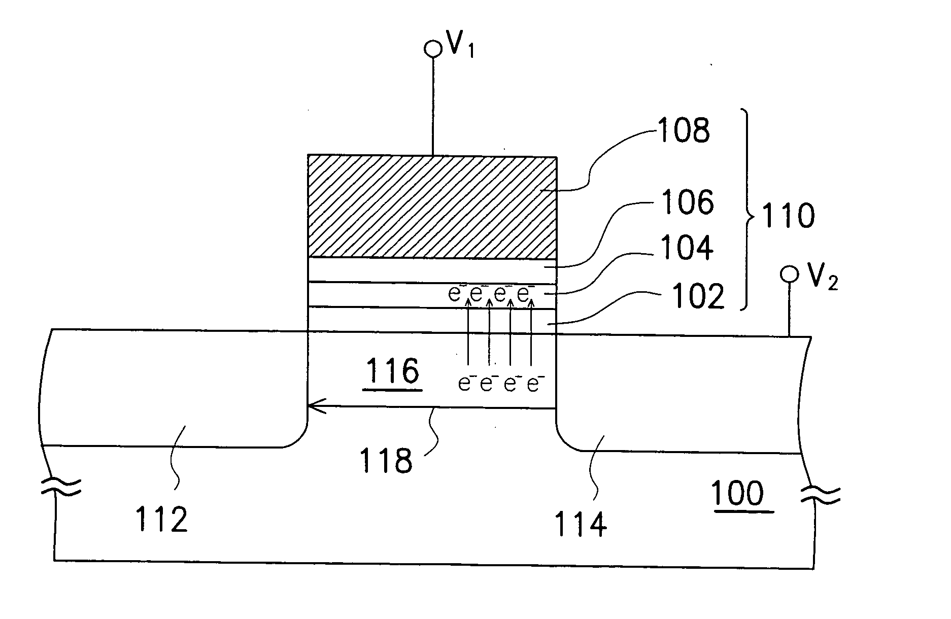 Method for programming and erasing non-volatile memory with nitride tunneling layer