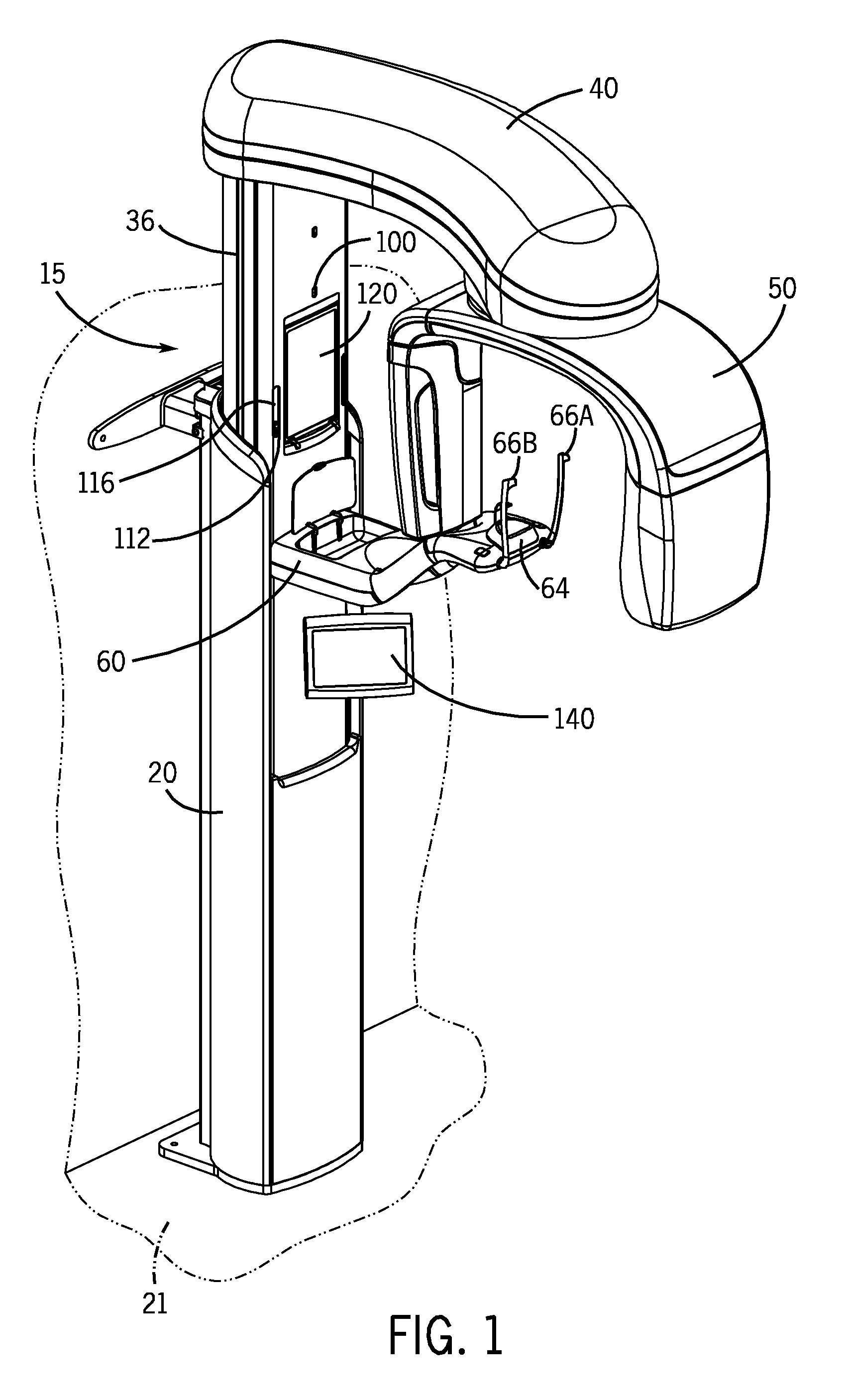 Patient positioning system for panoramic dental radiation imaging system