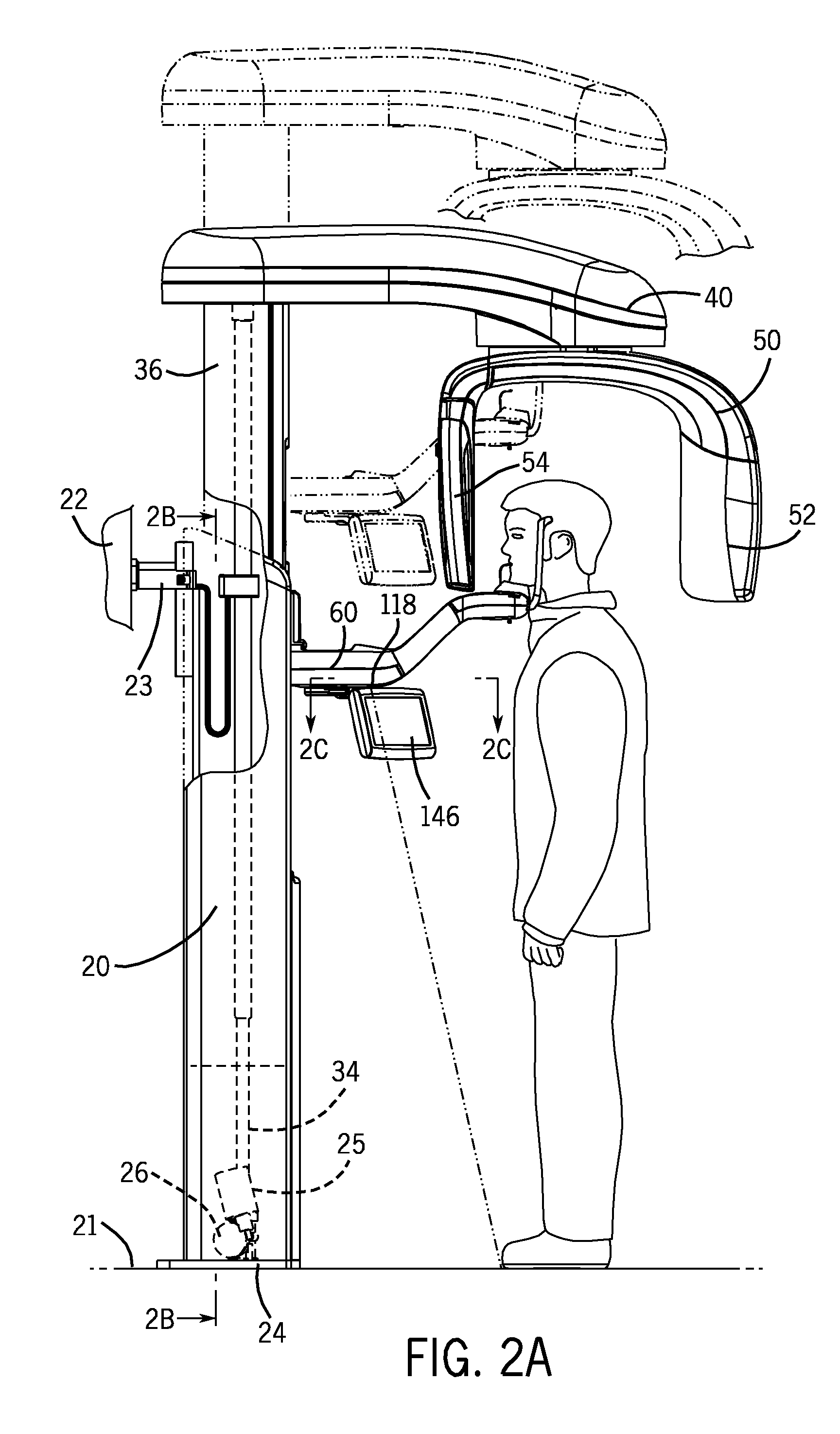 Patient positioning system for panoramic dental radiation imaging system
