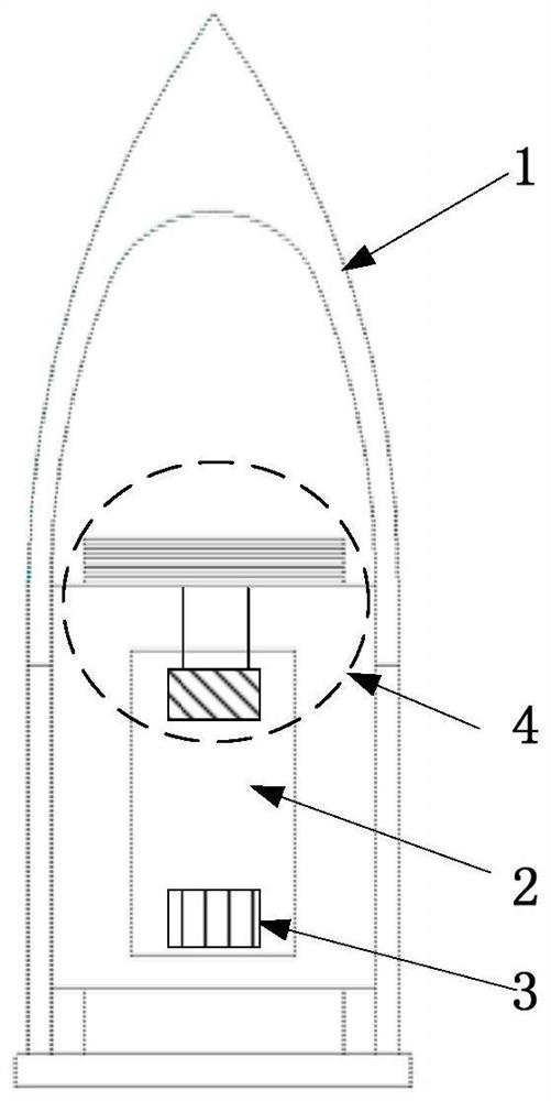 A system auxiliary power supply device for deep space impact detection in high impact environment