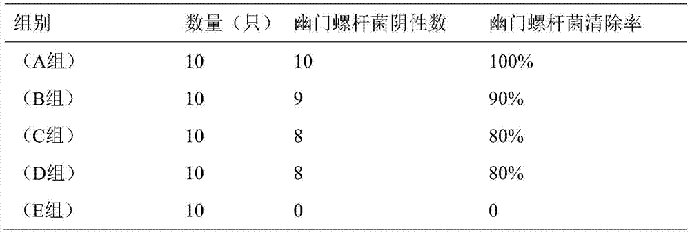 Pharmaceutical composition for treating gastritis and application of pharmaceutical composition