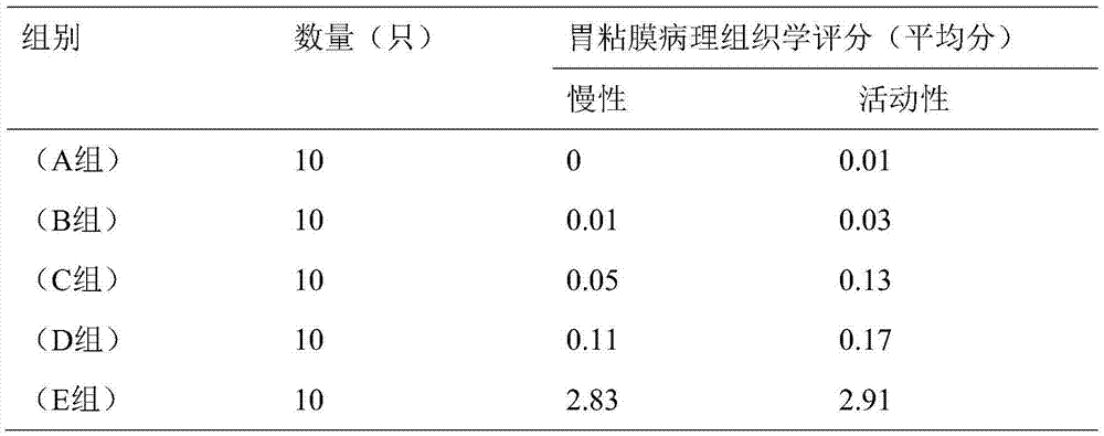 Pharmaceutical composition for treating gastritis and application of pharmaceutical composition