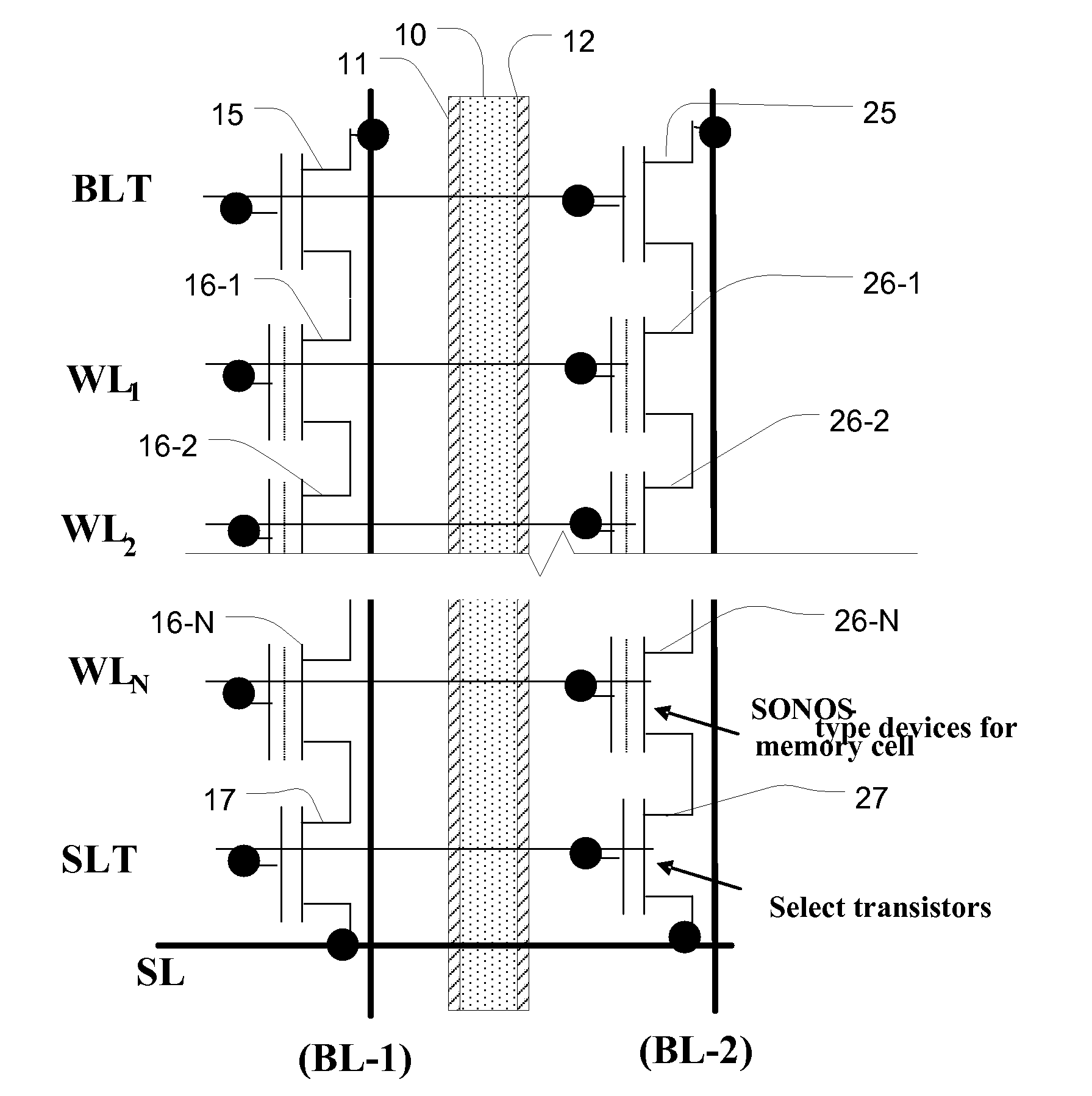 Lateral pocket implant charge trapping devices