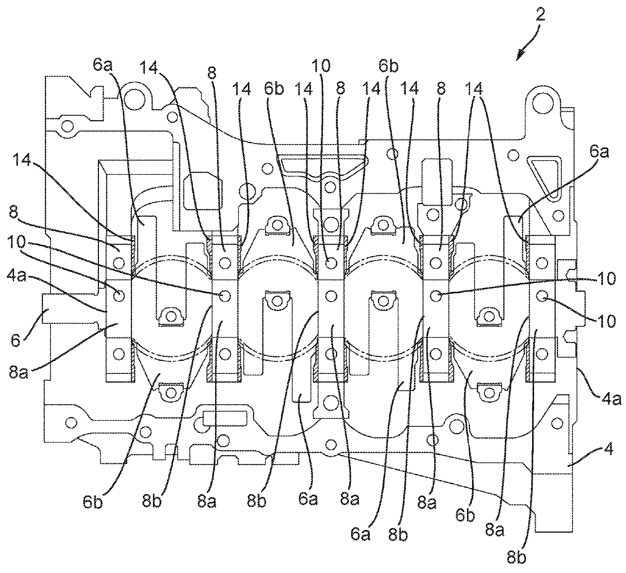 Engine assembly with insulated crankshaft bearing housing