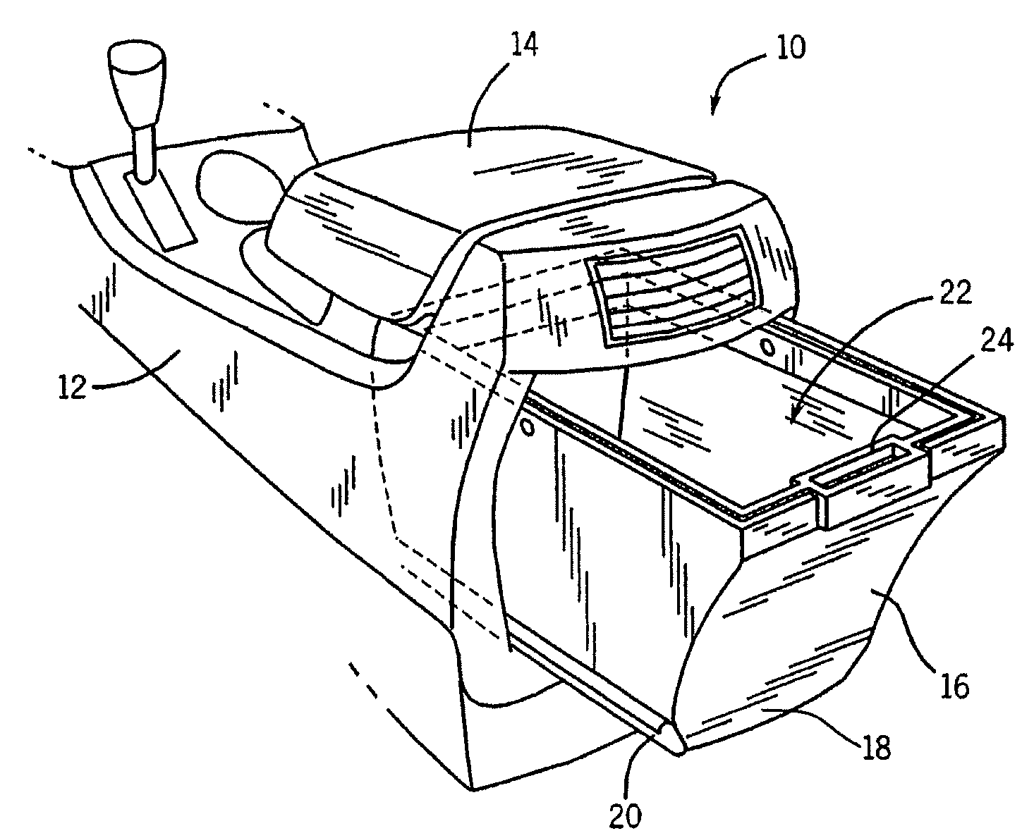 Console storage enclosure