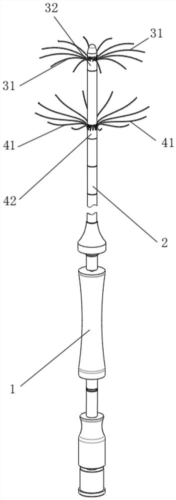 Radiofrequency ablation electrode needle with multi-needle-point positioning function