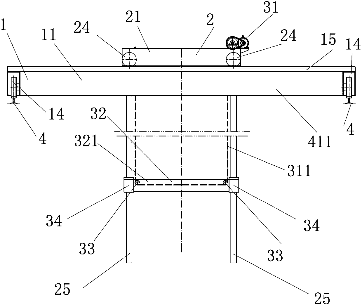 Roadway embracing and clamping stacker