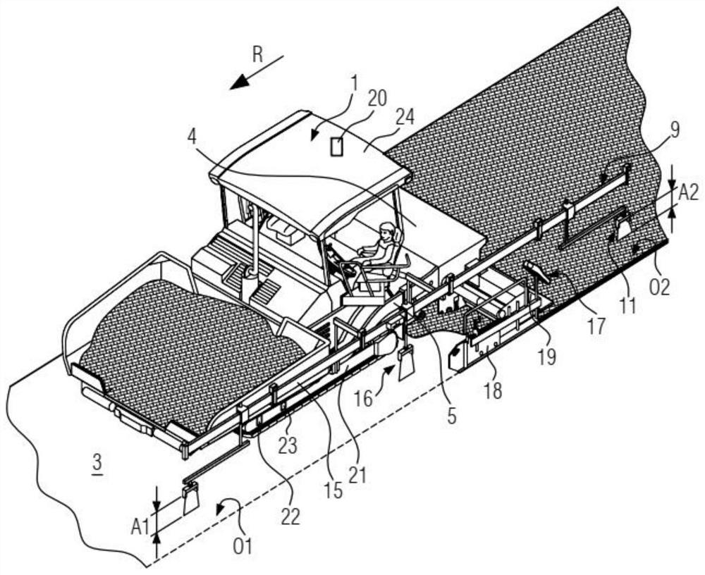 Road finisher and method for determining layer thickness of resulting paving layer