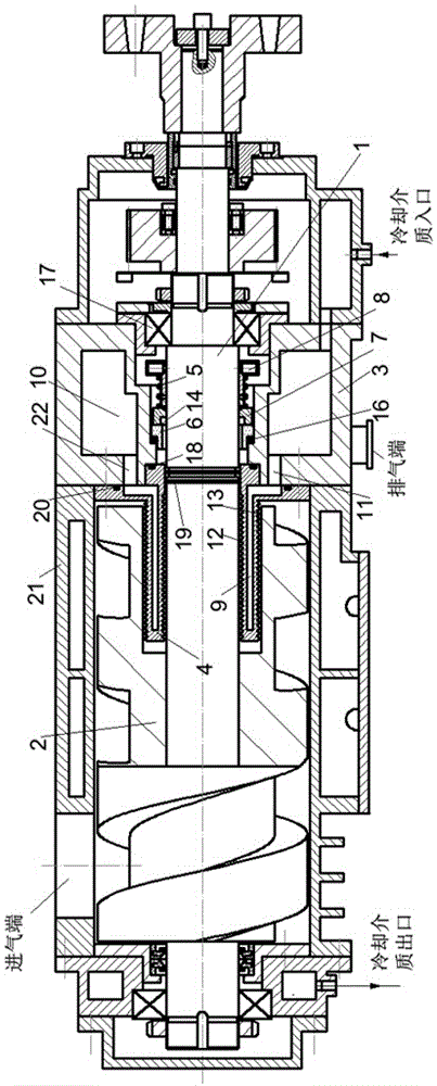 A kind of screw vacuum pump with dynamic sealing structure