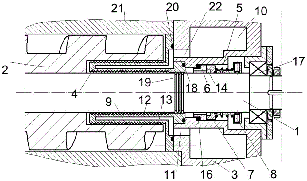 A kind of screw vacuum pump with dynamic sealing structure