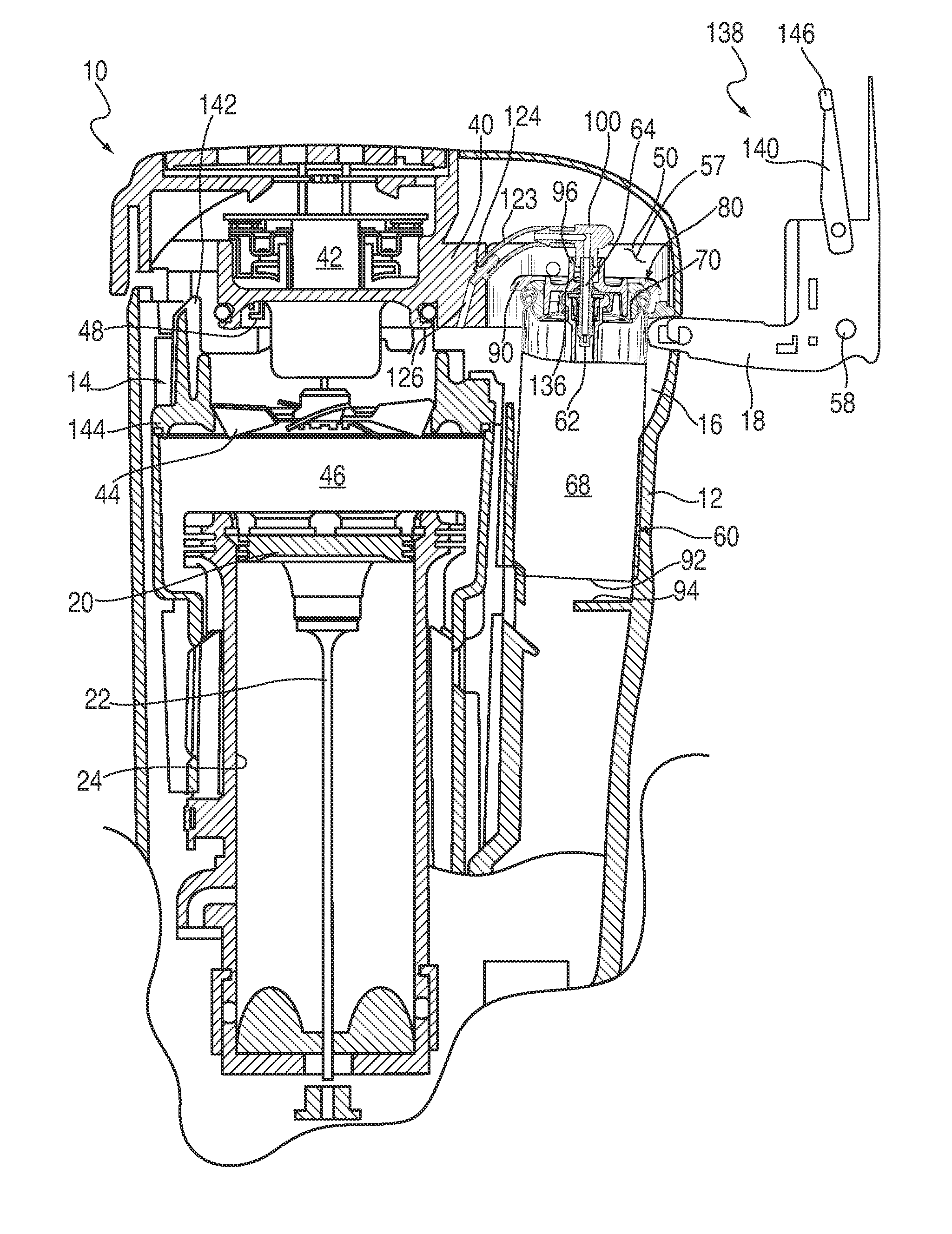 Interface for fuel delivery system for combustion nailer