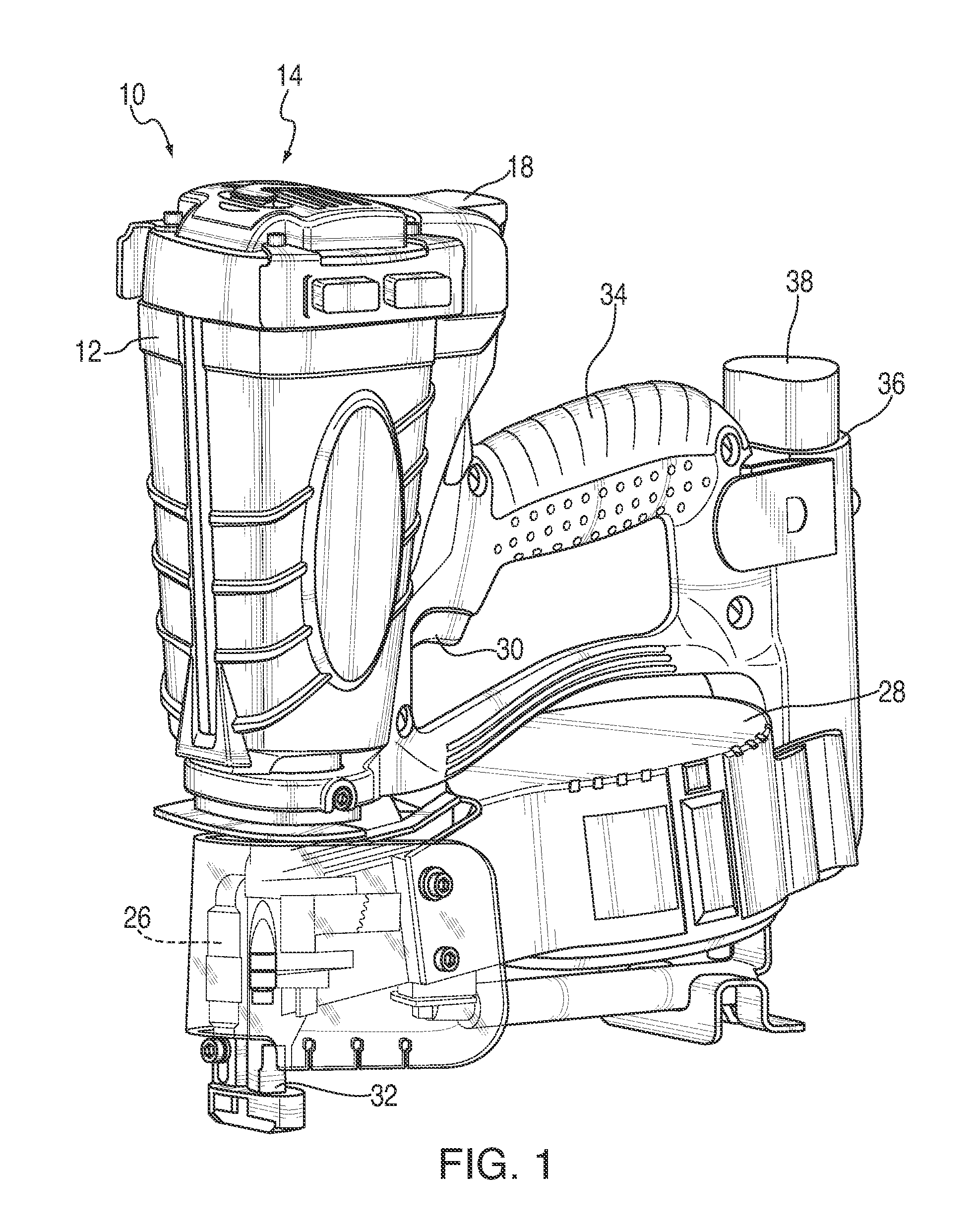 Interface for fuel delivery system for combustion nailer