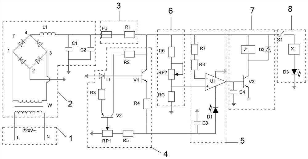 Electronic switch based on photosensitive element