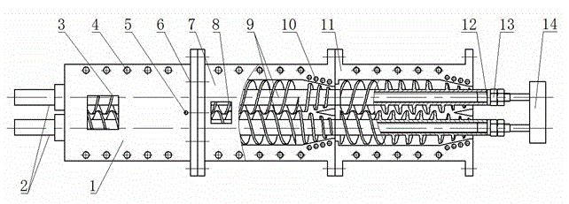 Modular counter-rotating twin-screw continuous plant fiber steam explosion modification device