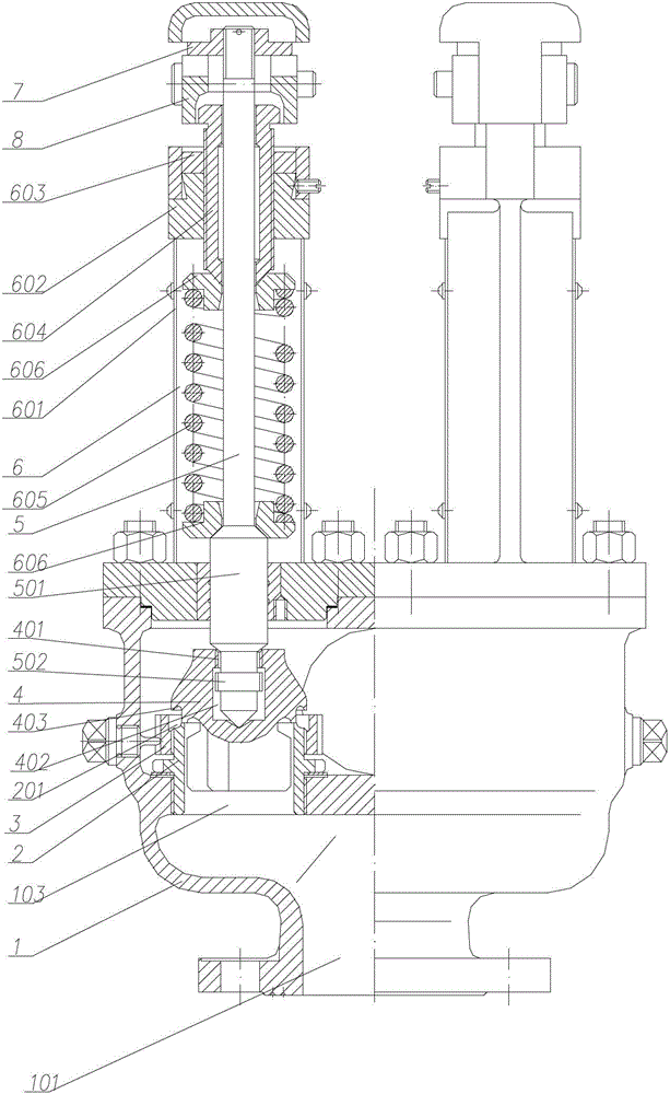 A marine boiler safety valve