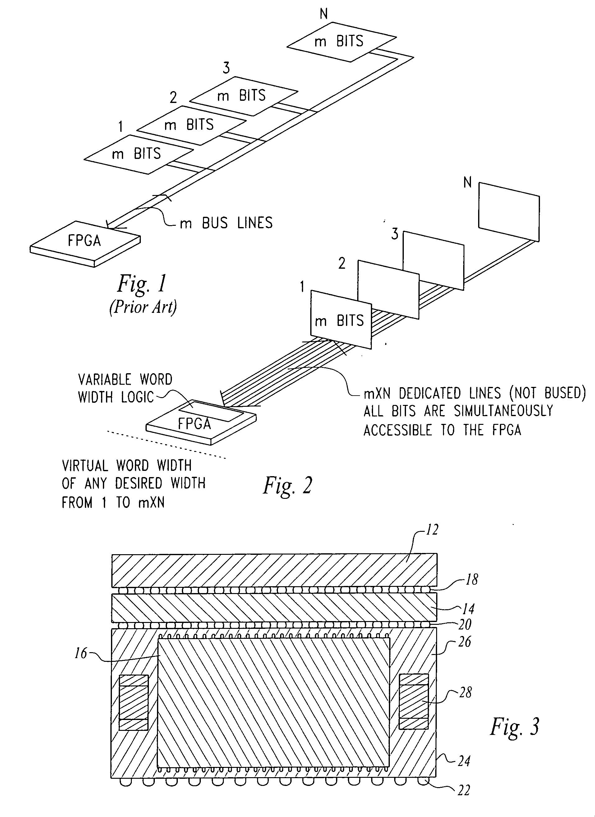 Field programmable gate array utilizing dedicated memory stacks in a vertical layer format