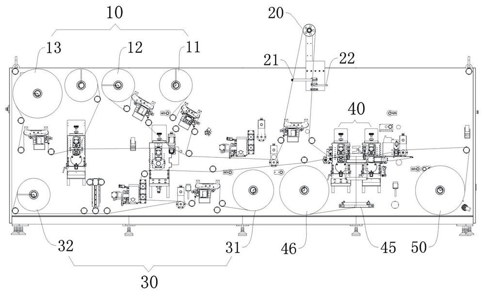 A kind of flexible anti-label folding and discharging equipment and method