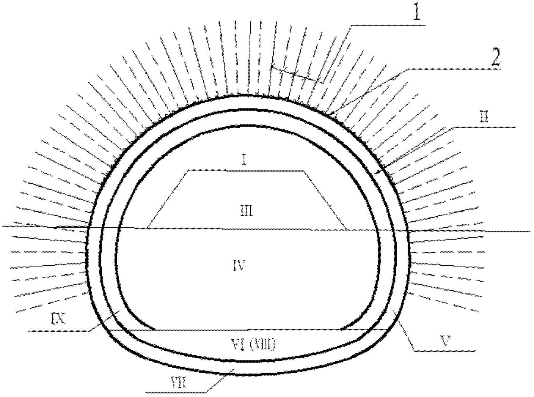 Construction method of shotcrete support for water contained loess geological tunnel