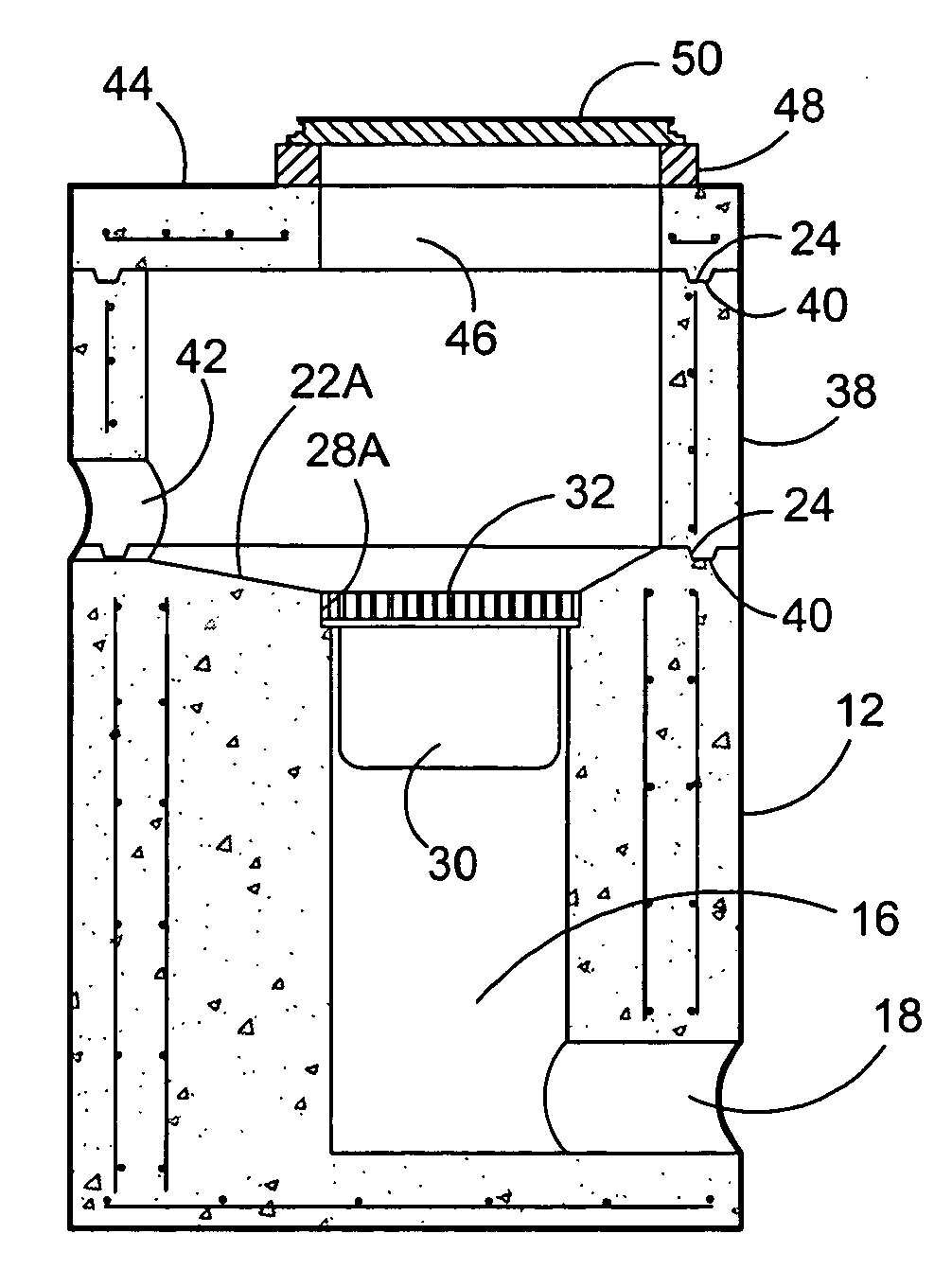 Integrated below-ground vault with a filtered catch basin